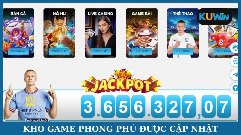 Kho game phong phú được cập nhật