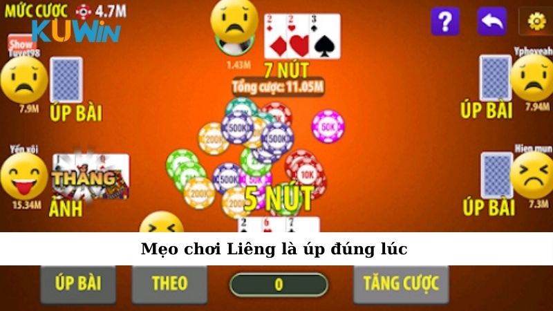 Mẹo chơi Liêng là úp đúng lúc